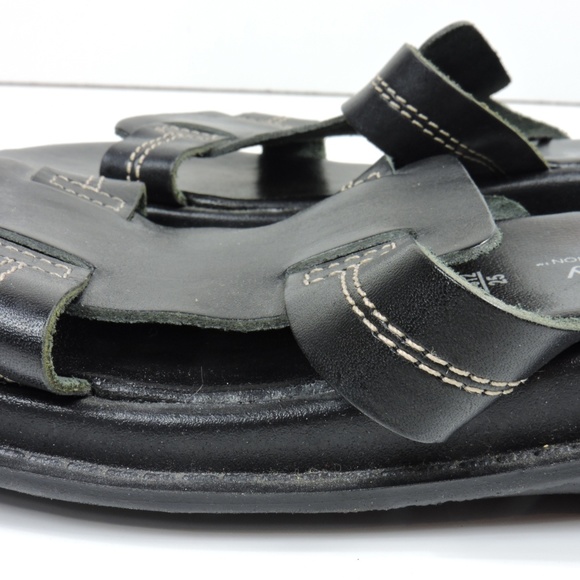 MONTEGO BAY CLUB Black Leather Brazil Sandals - Picture 5 of 8